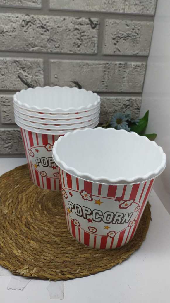 popcorn mısır kovası beyaz 17 cm derinlik 14 cm